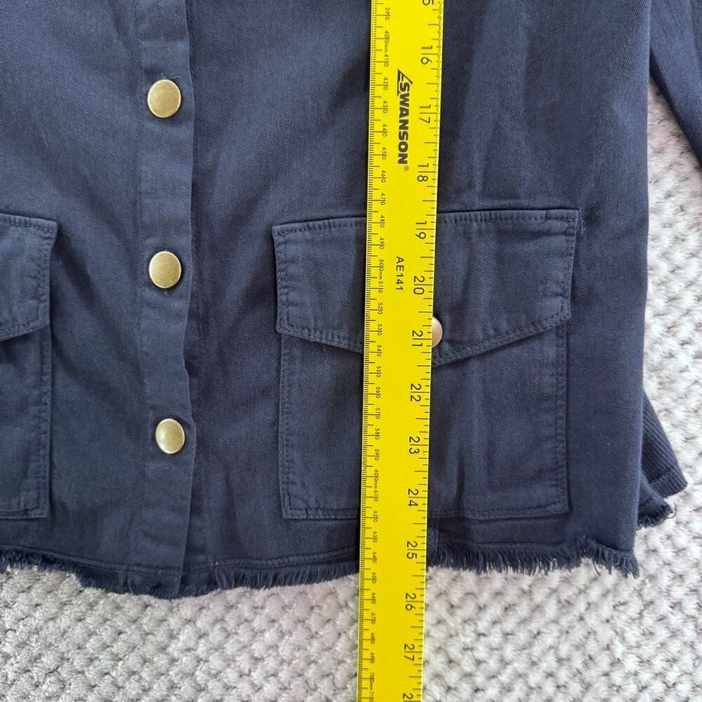 XCVI Wearables Utility Jacket Womens L Blue Button Front Pockets Boho Casual - Picture 9 of 13